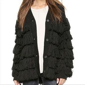 Mara Hoffman • black fringe cardigan